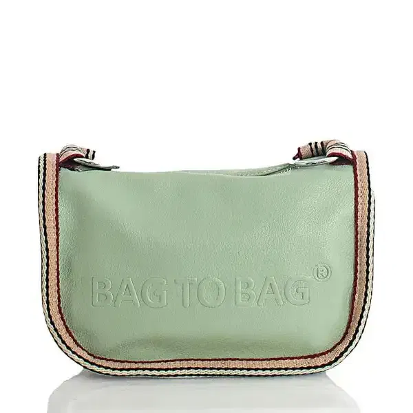 Μέντα πράσινη γυναικεία τσάντα χιαστί Bag to Bag με ριγέ λεπτομέρειες από κατάστημα Ηρακλείου Κρήτης