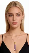 Color Block Pearl Pendant Necklace with Enamel Detail - 4163
