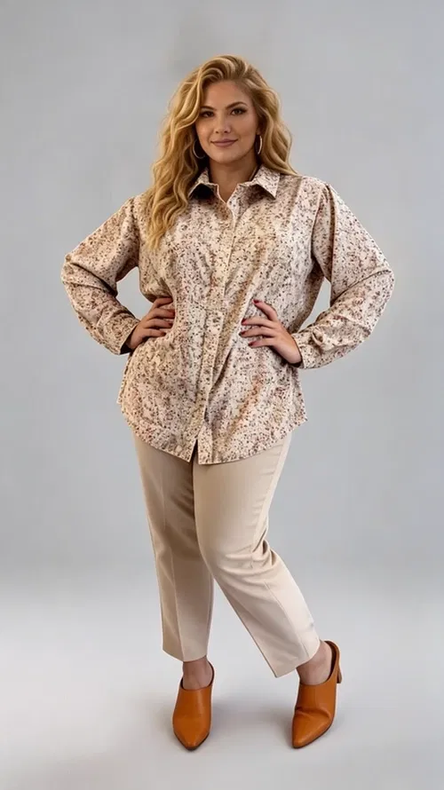 Plus Size Ecru Shirt PKG140