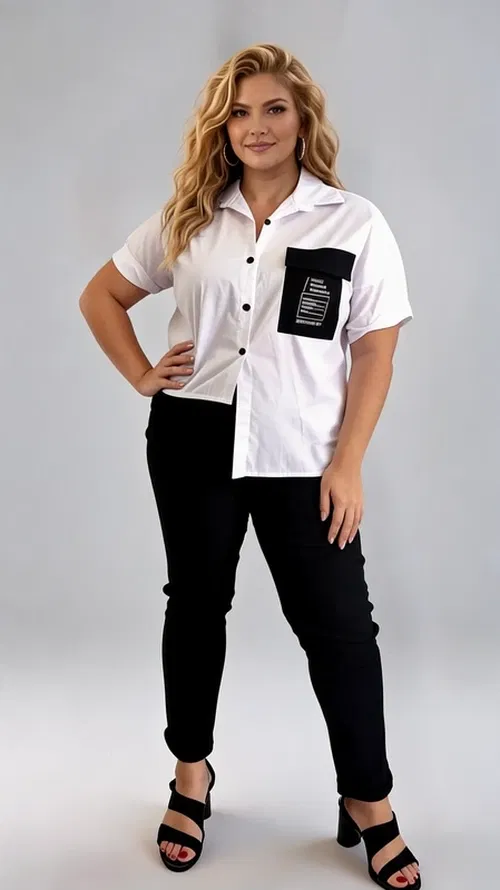 Plus Size White Shirt PKG134