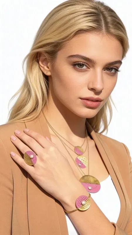 Statement βραχιόλι με μαργαριτάρι, minimal style και χρώμα - 12131